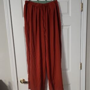 Cider Rust Red Wide-Leg Trousers